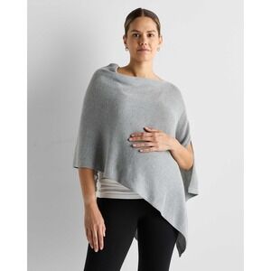 Quince Lightweight Cotton Cashmere Nursing Shawl Heather Grey OS New With Tags